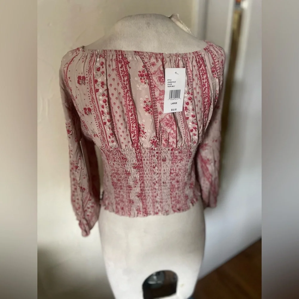 Long Sleeve Hippie Crop NEW by Crave Fame -Sz L- Spring, Beachy - Picture 5 of 5